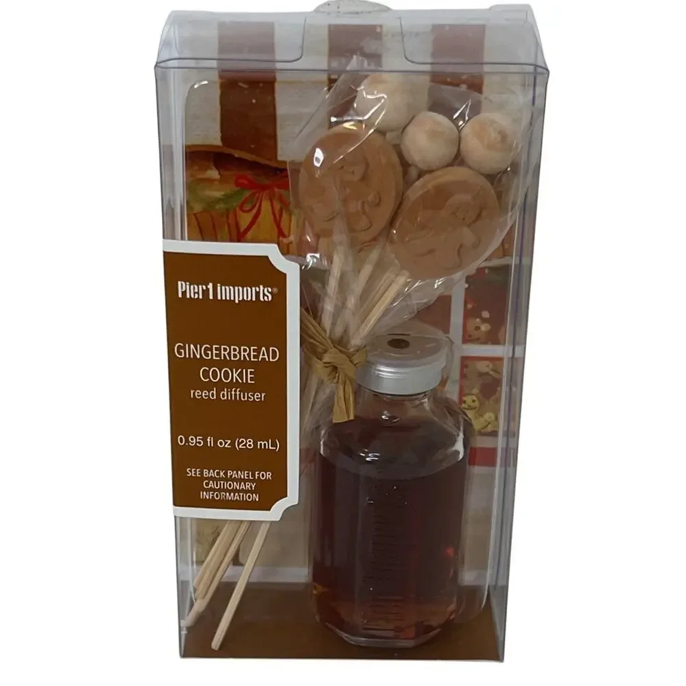 Pier 1 Gingerbread Cookie Reed Diffuser New In Box Holiday Scent 0.95 fl oz